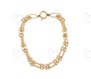 Pulseira Estilizada com Mix Elos Ouro 18k