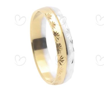 Aliança Comfort Bicolor Ouro 18k