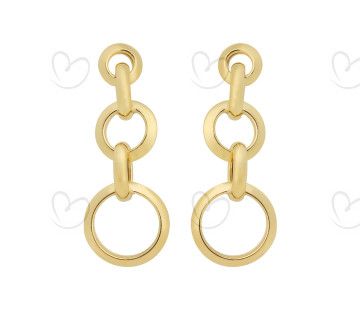 Brinco Elos Redondos Lisos em Ouro 18k