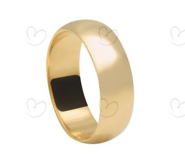 Aliança Aro Grosso Liso 7mm Ouro 18k