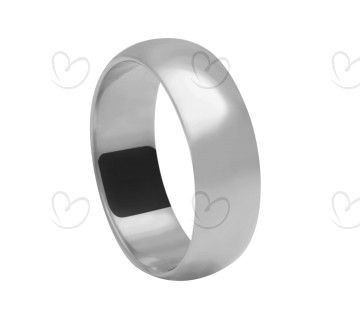 Aliança Aro Grosso Liso 7mm Ouro Branco 18k
