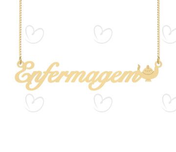 Gargantilha Enfermagem Símbolo Ouro 18k