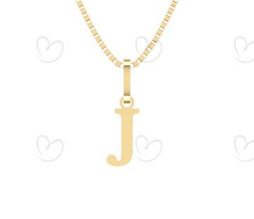 Pingente Letra J Pequena Ouro 18k