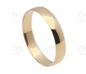 Aliança Abaulada Lisa 3.75mm Ouro 18k