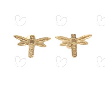 Brinco Baby de Libélula Ouro 18k