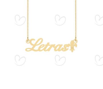 Gargantilha Letras Símbolo Ouro 18k