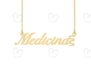 Gargantilha Medicina Símbolo Ouro 18k