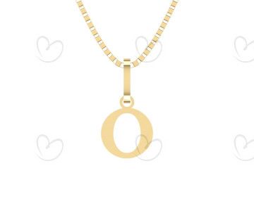 Pingente Letra O Pequena Ouro 18k
