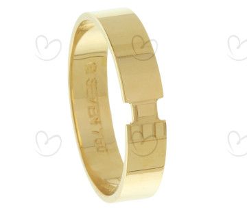 Aliança Reta Grossa Masculina Ouro 18k