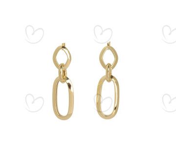 Brinco Oval Esticado Ouro 18k
