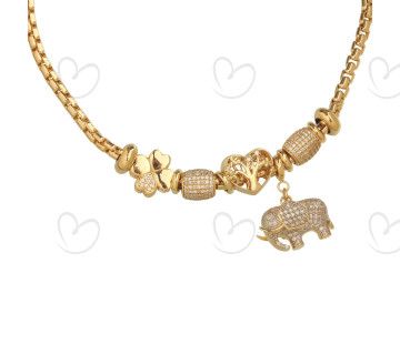 Pulseira Milano Moment Elefante Ouro 18k