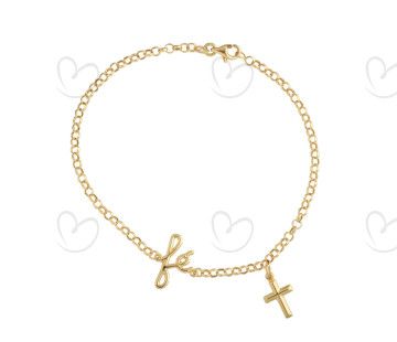 Pulseira Portuguesa Fé Ouro 18k