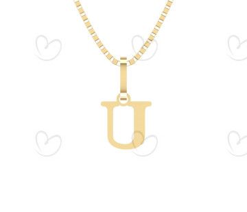 Pingente Letra U Pequena Ouro 18k