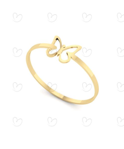 Anel Borboleta Delicada P Ouro 18k