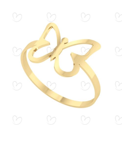 Anel Borboleta Delicada G Ouro 18k