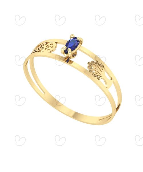 Anel Formatura Aro Duplo Gota Pequena Engenharia Florestal Ouro 18k