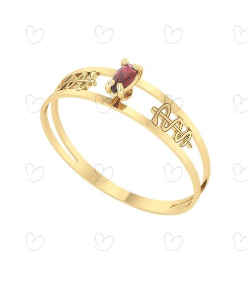 Anel Formatura Aro Duplo Gota Pequena Odontologia Ouro 18k