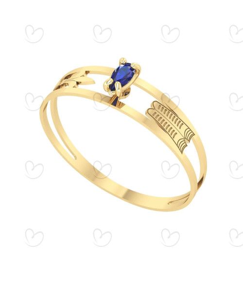 Anel Formatura Aro Duplo Gota Pequena Pedagogia Ouro 18k