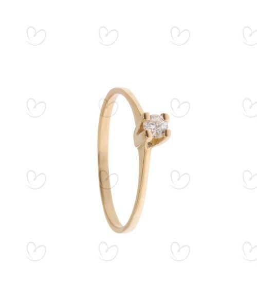 Anel Solitário Clássico com Diamante Natural 3.2mm Ouro 18k