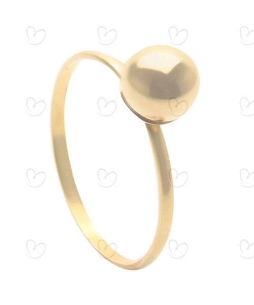 Anel Bola Lisa 7mm Ouro 18k