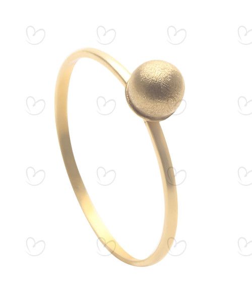 Anel Bola Fosca 5mm Ouro 18k