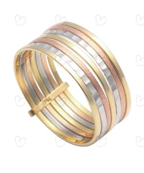 Anel Sete Fios Ouro 18k