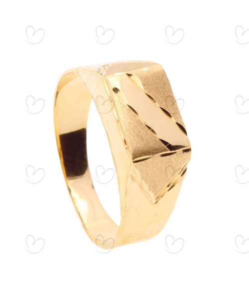 Anel Masculino com Faixa Diamantada P Ouro 18k