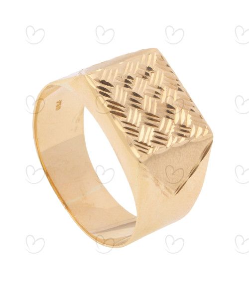Anel Masculino Serrilhado Ouro 18k