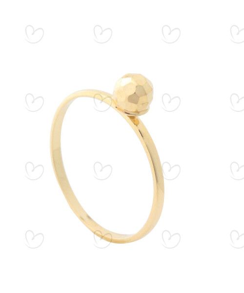 Anel Bola 5mm Diamantada Ouro 18k