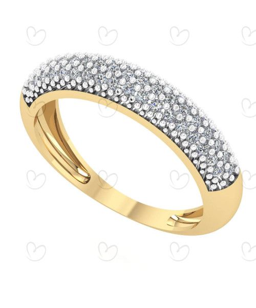 Anel Aparador Pavê Ouro 18k