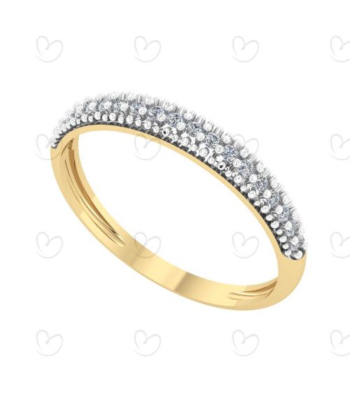 Anel Aparador Pavê Fino Ouro 18k