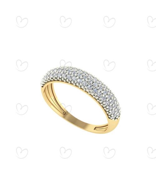 Anel Cravejado com Zircônias Ouro 18k