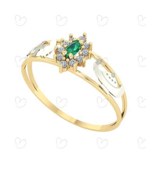 Anel Formatura Navete Enfermagem Ouro 18k