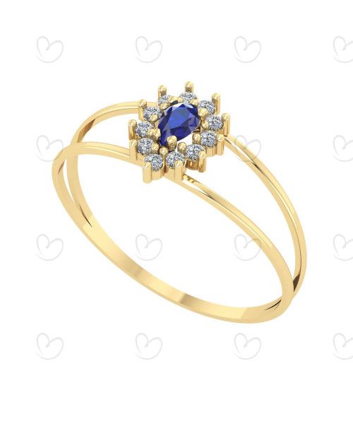 Anel Tipo Formatura Gota Ouro 18k