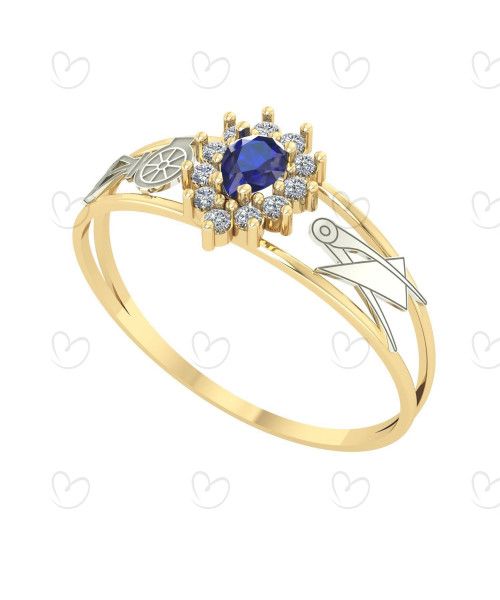 Anel Formatura Gota Engenharia Civil Ouro 18k