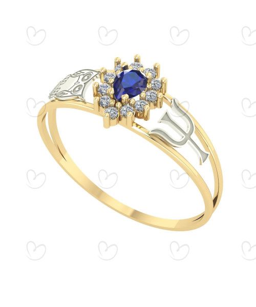 Anel Formatura Gota Psicologia Ouro 18k