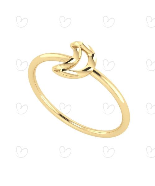 Anel Lua Diamantada Ouro 18k