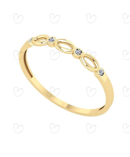 Anel Fininho com Diamante Ouro 18k