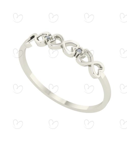 Anel Infinito com Diamante Ouro Branco 18k