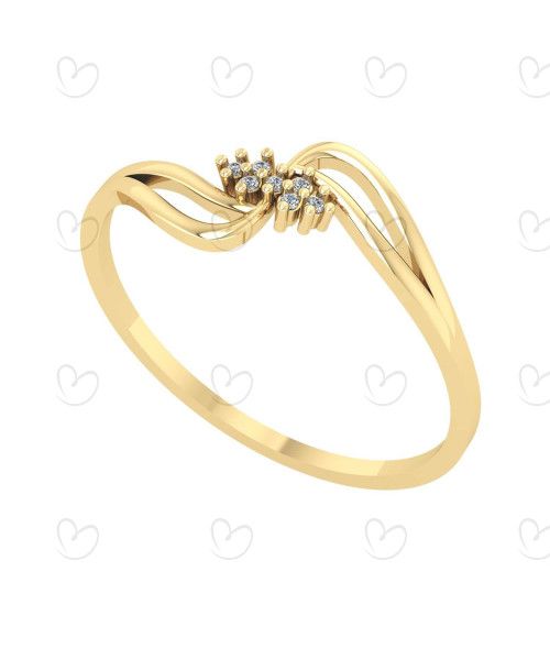 Anel Pavê com Diamante Ouro 18k