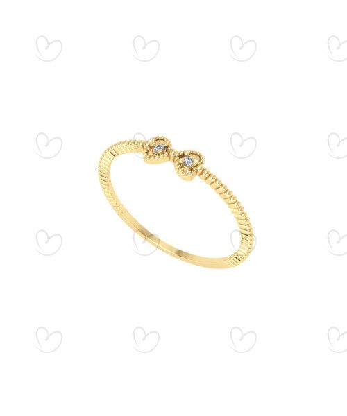 Anel Bolinhas com Laçinho Ouro 18k