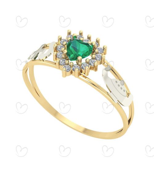 Anel Formatura Enfermagem Coração Pequeno Ouro 18k