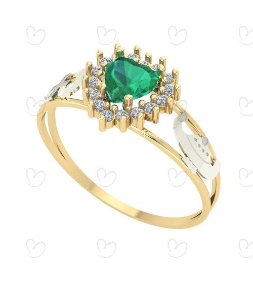 Anel Formatura Coração Grande Enfermagem Ouro 18k