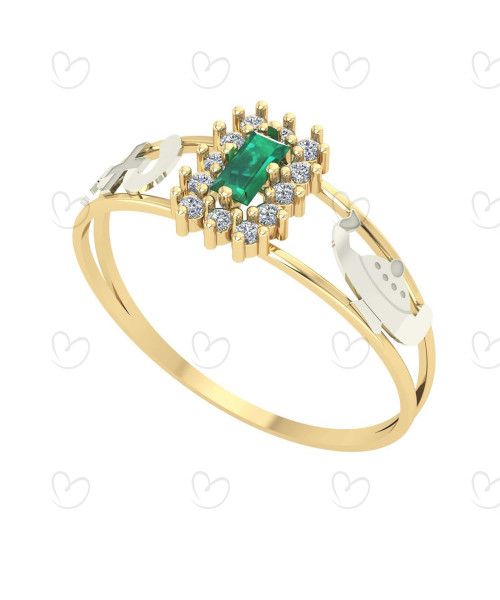 Anel Formatura Baguete Enfermagem Ouro 18k
