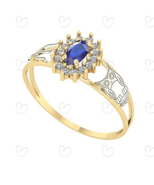Anel Formatura Oval Grande Psicologia Ouro 18k