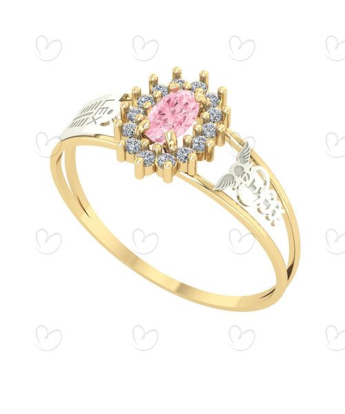 Anel Formatura Oval Grande Ciências Contábeis Ouro 18k