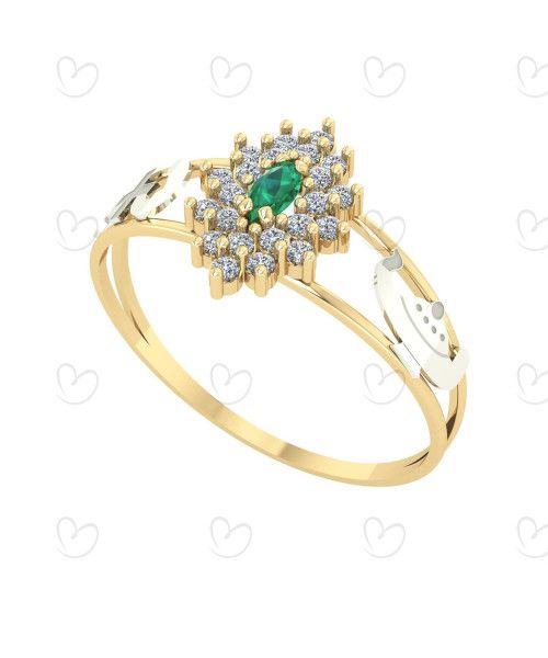 Anel Formatura Navete 2 Fileiras Enfermagem Ouro 18k