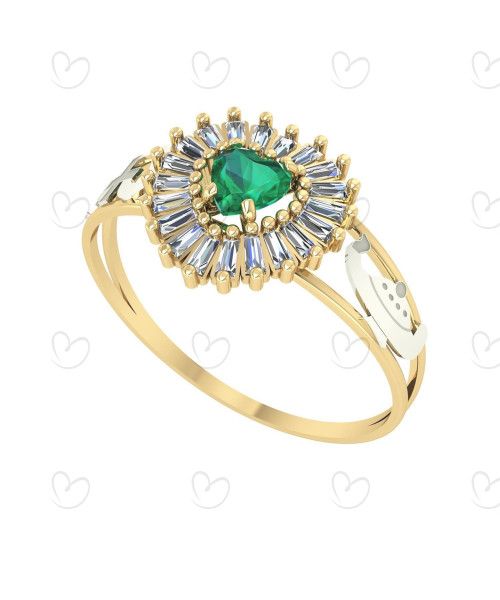 Anel Formatura Coração Pizza Enfermagem Ouro 18k