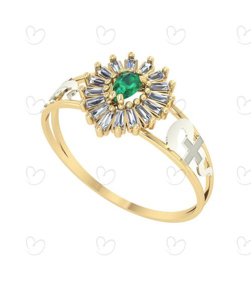 Anel Formatura Gota Pizza Enfermagem Ouro 18k