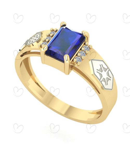Anel Formatura Retangular Engenharia Agronômica Ouro 18k
